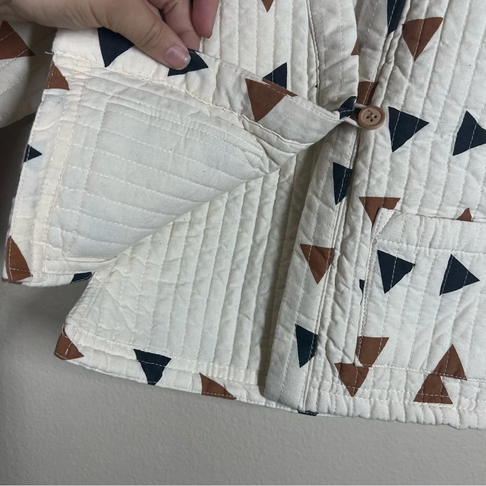 Art Class Target Baby Girl Quilted Shacket Shirt Triangle Print Size 12 Months